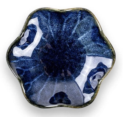 Navy Bloom Mini Kokedama Dish