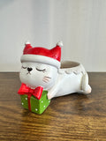Cat Holiday Planter