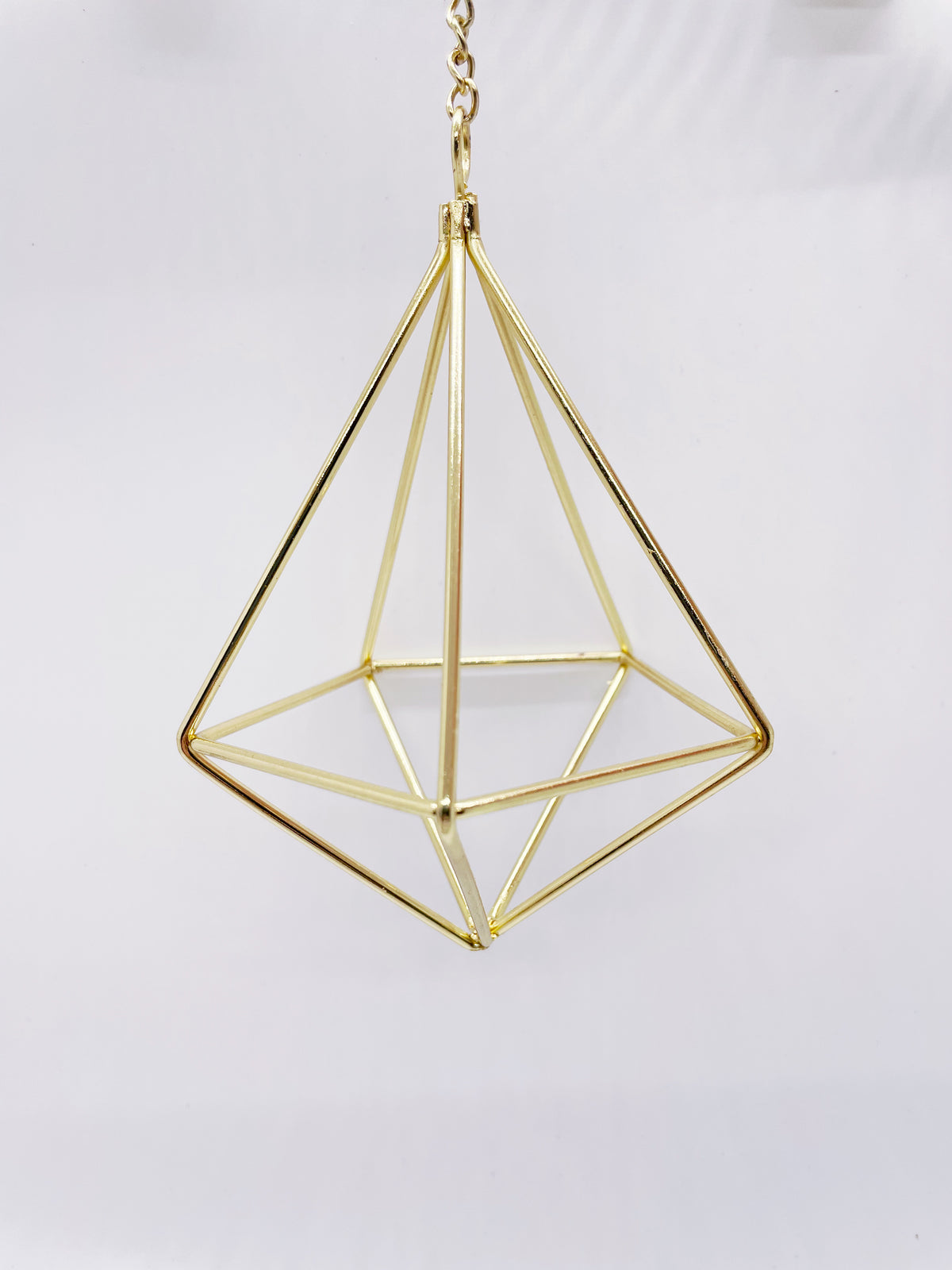 Gold geometric air plant hanger - Small