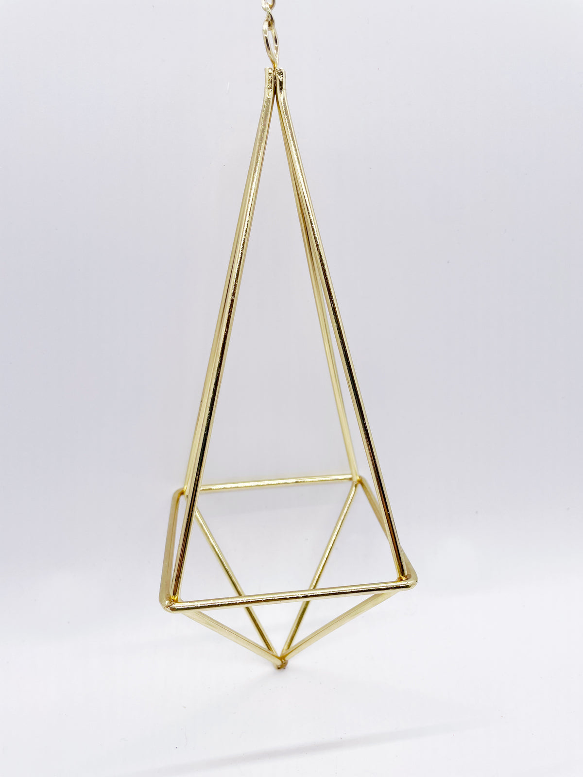 Gold geometric air plant hanger - Medium